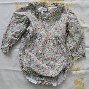 Smockingbird Floral Long-Sleeve Bubble Bodysuit Like NEW 18 months